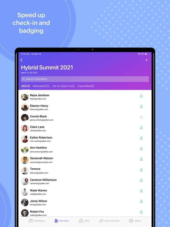 Zoho Backstage for Organizers iPad  স্ক্রিনশট