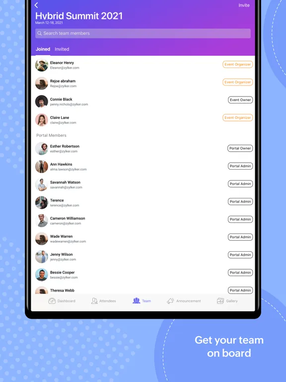Zoho Backstage for Organizers iPad  স্ক্রিনশট