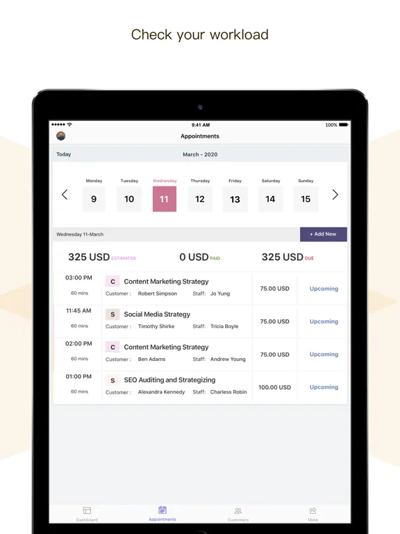 Zoho Bookings iPad  Screenshots