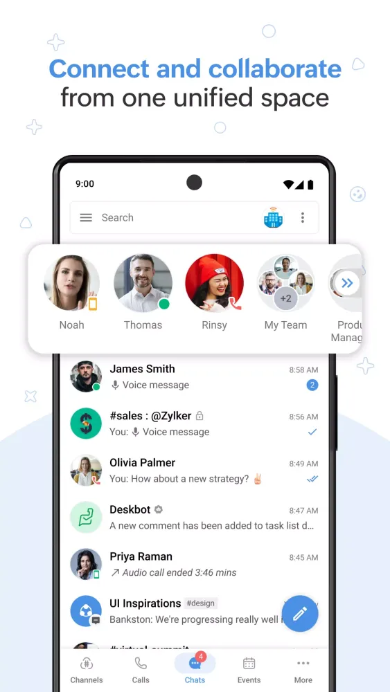 Скриншоты Zoho Cliq