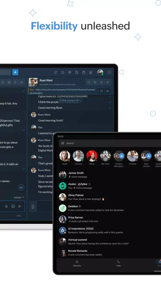 Скриншоты Zoho Cliq