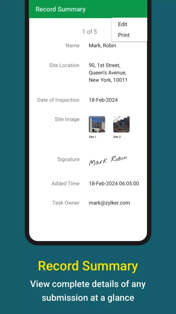 Screenshot di Mobile Forms App - Zoho Forms
