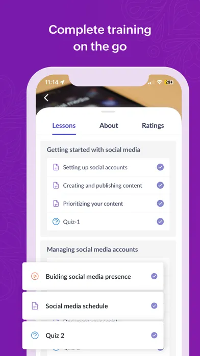 Capturas de tela do Zoho Learn