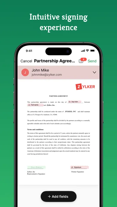 E-signature app - Zoho Sign 스크린샷