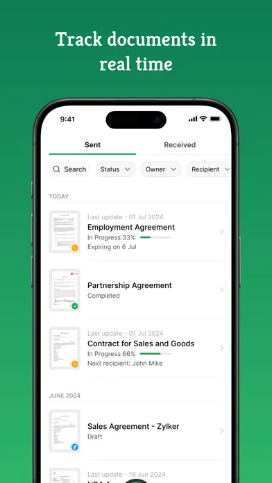 E-signature app - Zoho Sign 스크린샷