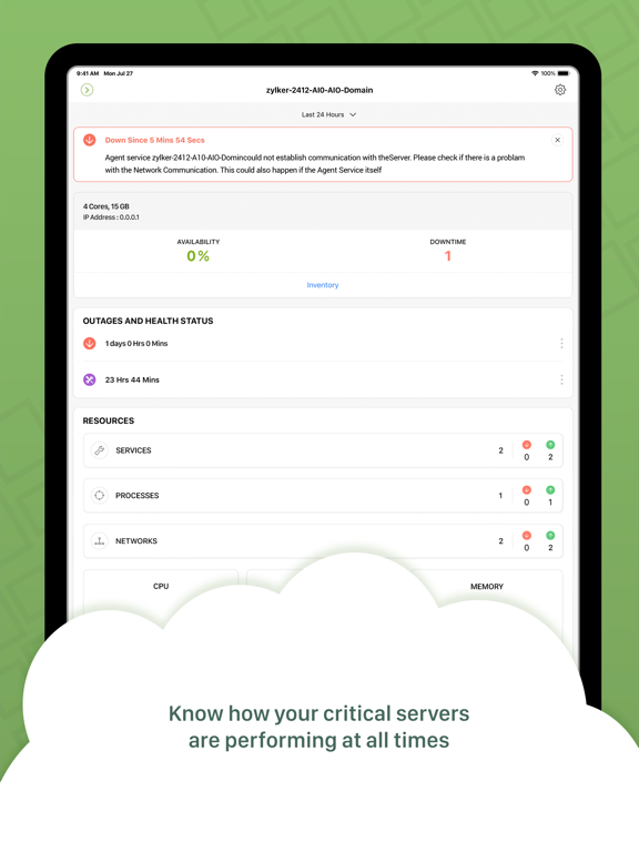 Site24x7 iPad  Ekran Görüntüleri