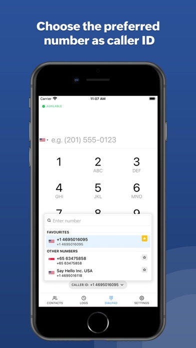 Tangkapan layar ZDialer by Zoho Voice