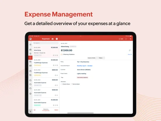 Zoho Expense - Expense Reports iPad  स्क्रीनशॉट