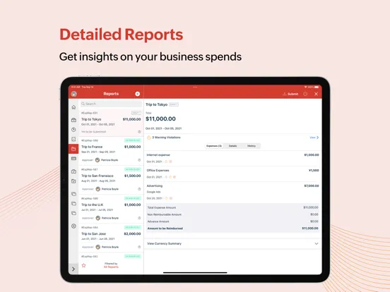 Zoho Expense - Expense Reports iPad  स्क्रीनशॉट