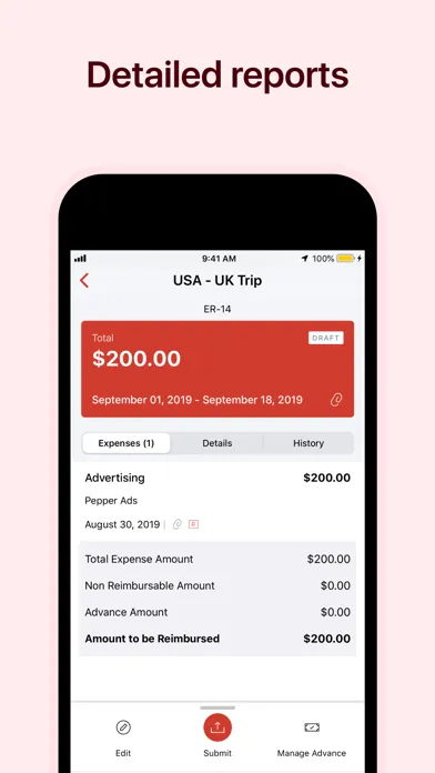Zoho Expense - Expense Reports स्क्रीनशॉट