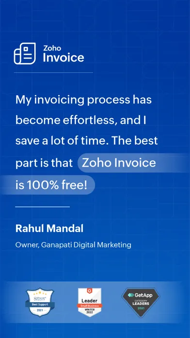 Ảnh chụp màn hình của Zoho Invoice Maker App