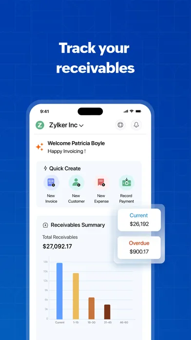 Ảnh chụp màn hình của Zoho Invoice Maker App