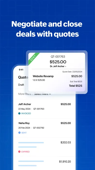 Ảnh chụp màn hình của Zoho Invoice Maker App