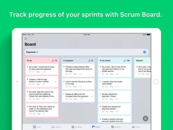 Zoho Sprints iPad  স্ক্রিনশট