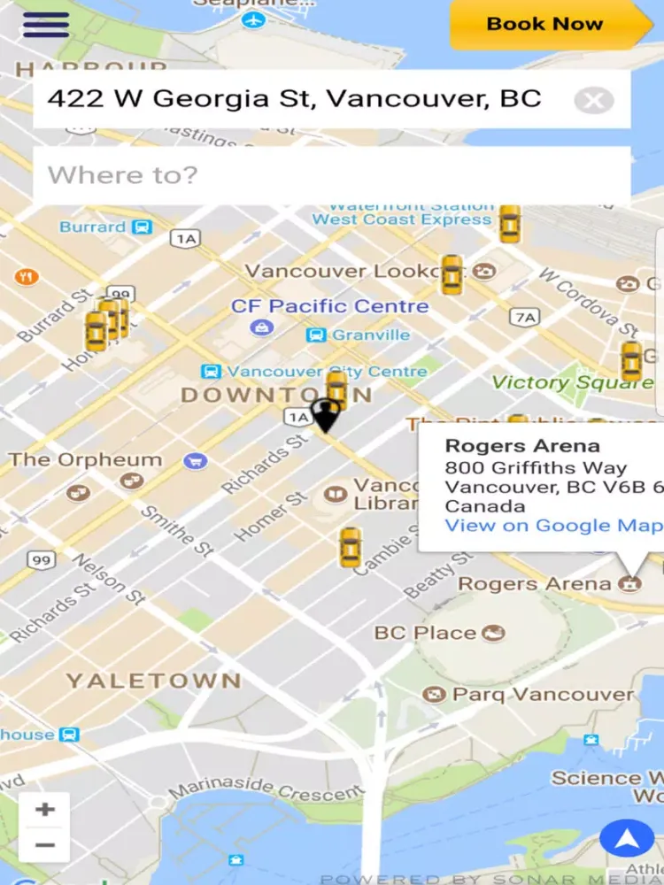 Yellow Cab Taxi Vancouver iPad  स्क्रीनशॉट