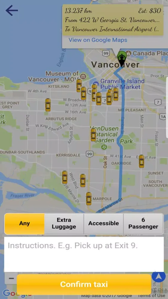 Yellow Cab Taxi Vancouver स्क्रीनशॉट