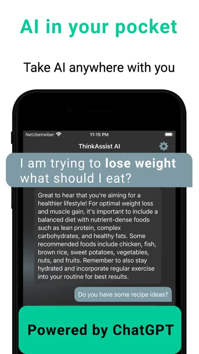 Zrzuty ekranu Talk to AI - ThinkAssist