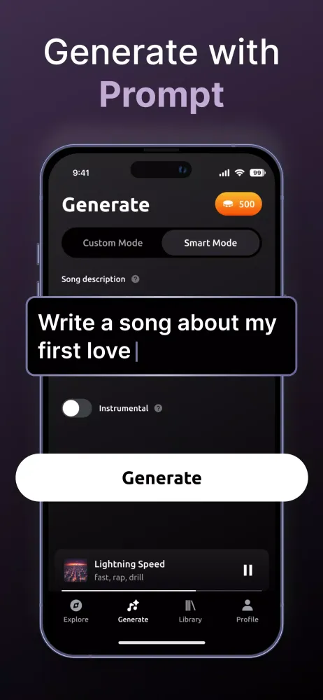 Capturas de pantalla de AI Song & Music Generator Zona