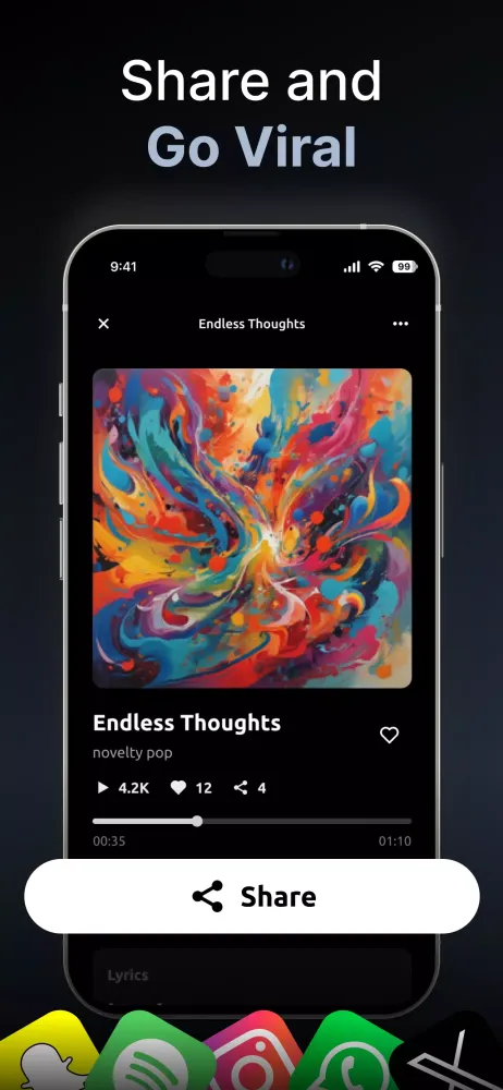 Capturas de pantalla de AI Song & Music Generator Zona