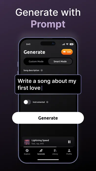 Capturas de tela do AI Song, Music Generator・Zona