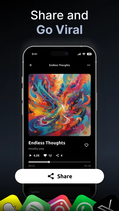 Capturas de tela do AI Song, Music Generator・Zona