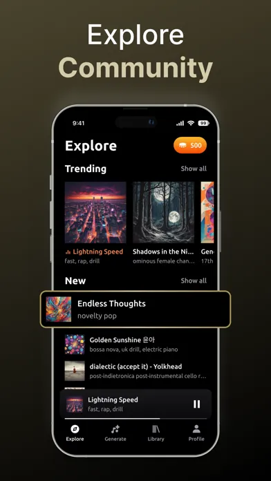 Capturas de tela do AI Song, Music Generator・Zona