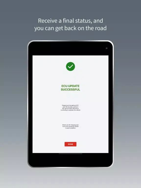 ภาพหน้าจอของ Zonar OTAir for Cummins Engine iPad 