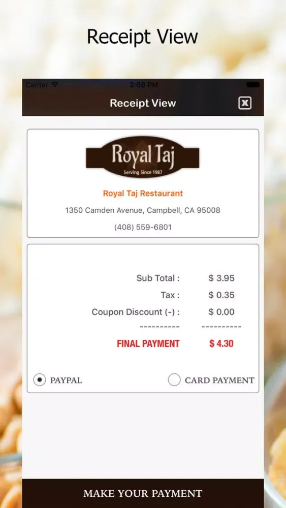 ภาพหน้าจอของ Royal Taj - Order Food Online