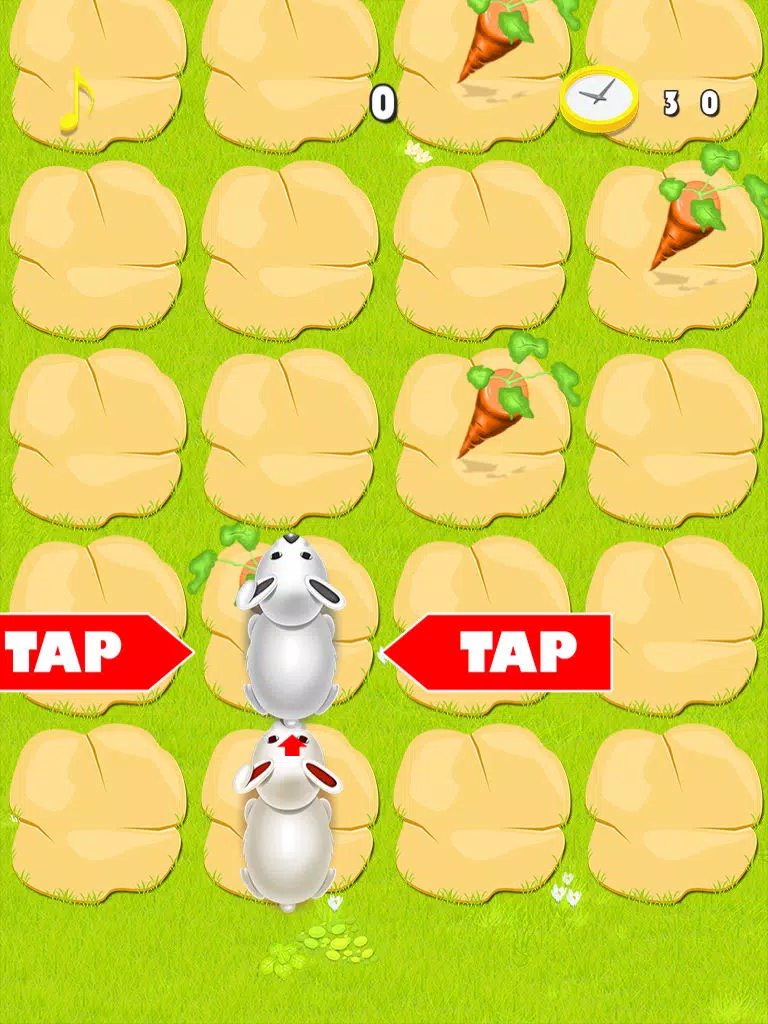 Capturas de tela do Bunny Hopper - Jump from Tile to White Tile and Pick up the Easter Carrots without tap or touch blank spaces iPad 