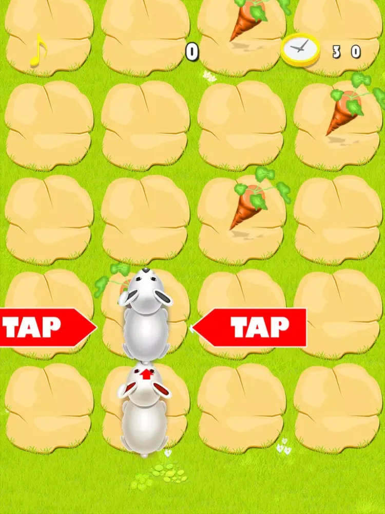 Screenshot di Bunny Hopper - Jump from Tile to White Tile and Pick up the Easter Carrots without tap or touch blank spaces iPad 