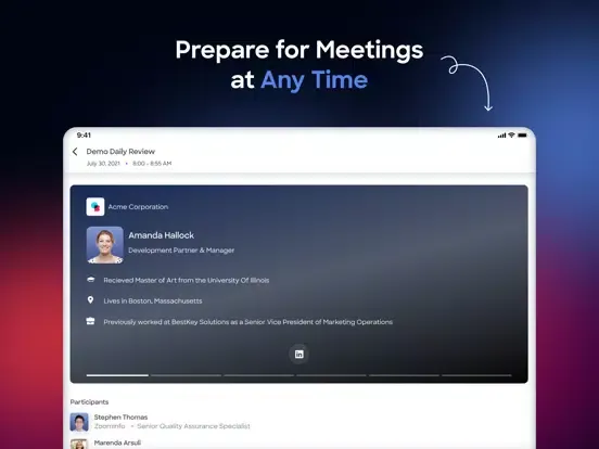 ZoomInfo iPad  Screenshots