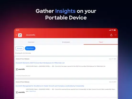 ZoomInfo iPad  Screenshots