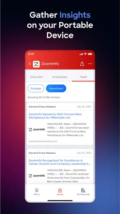 ZoomInfo Screenshots
