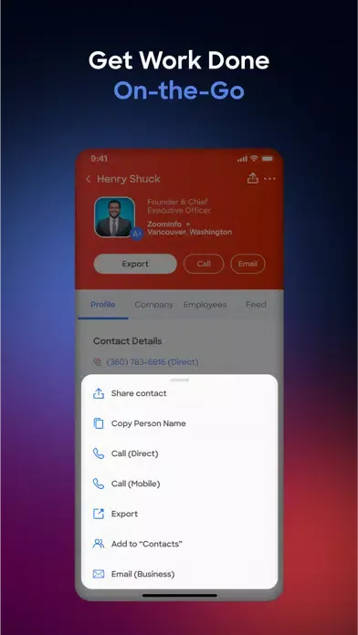 ZoomInfo Screenshots