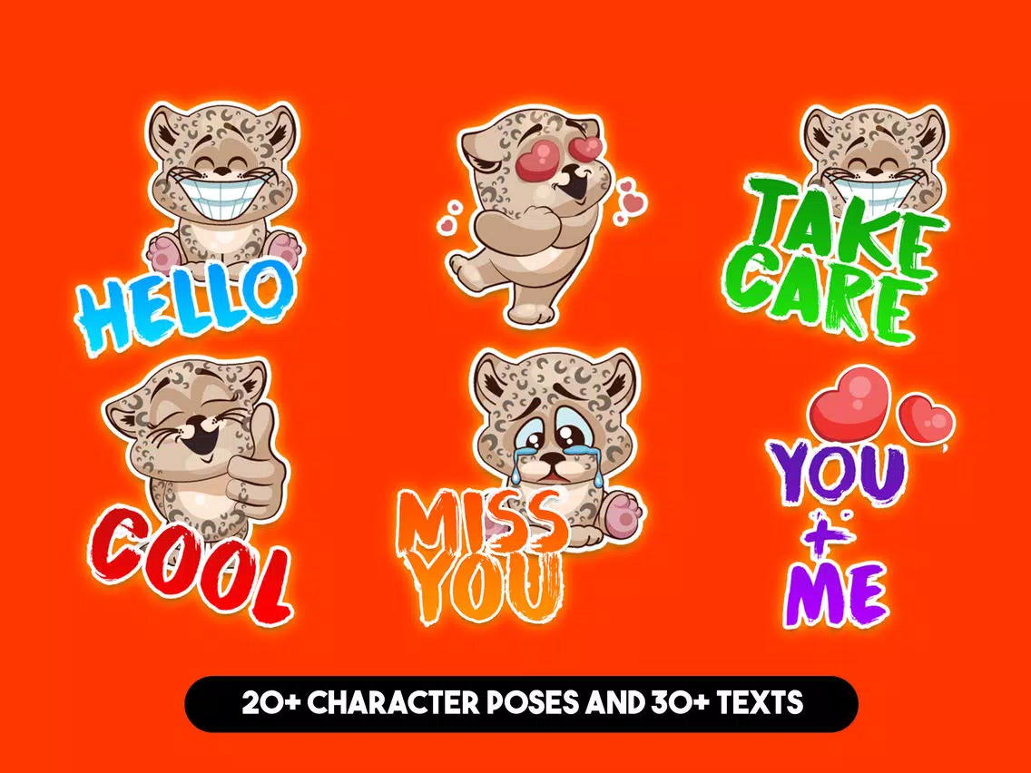 Screenshot di Cute Leopard Sticker Pack! iPad 