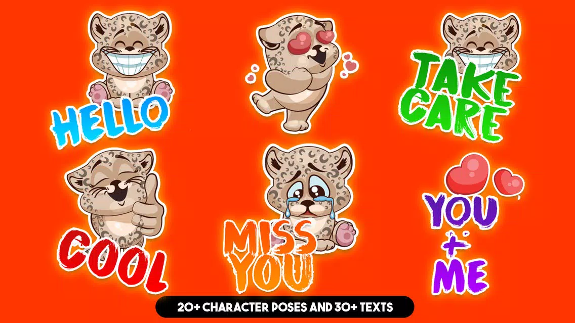 Screenshot di Cute Leopard Sticker Pack!