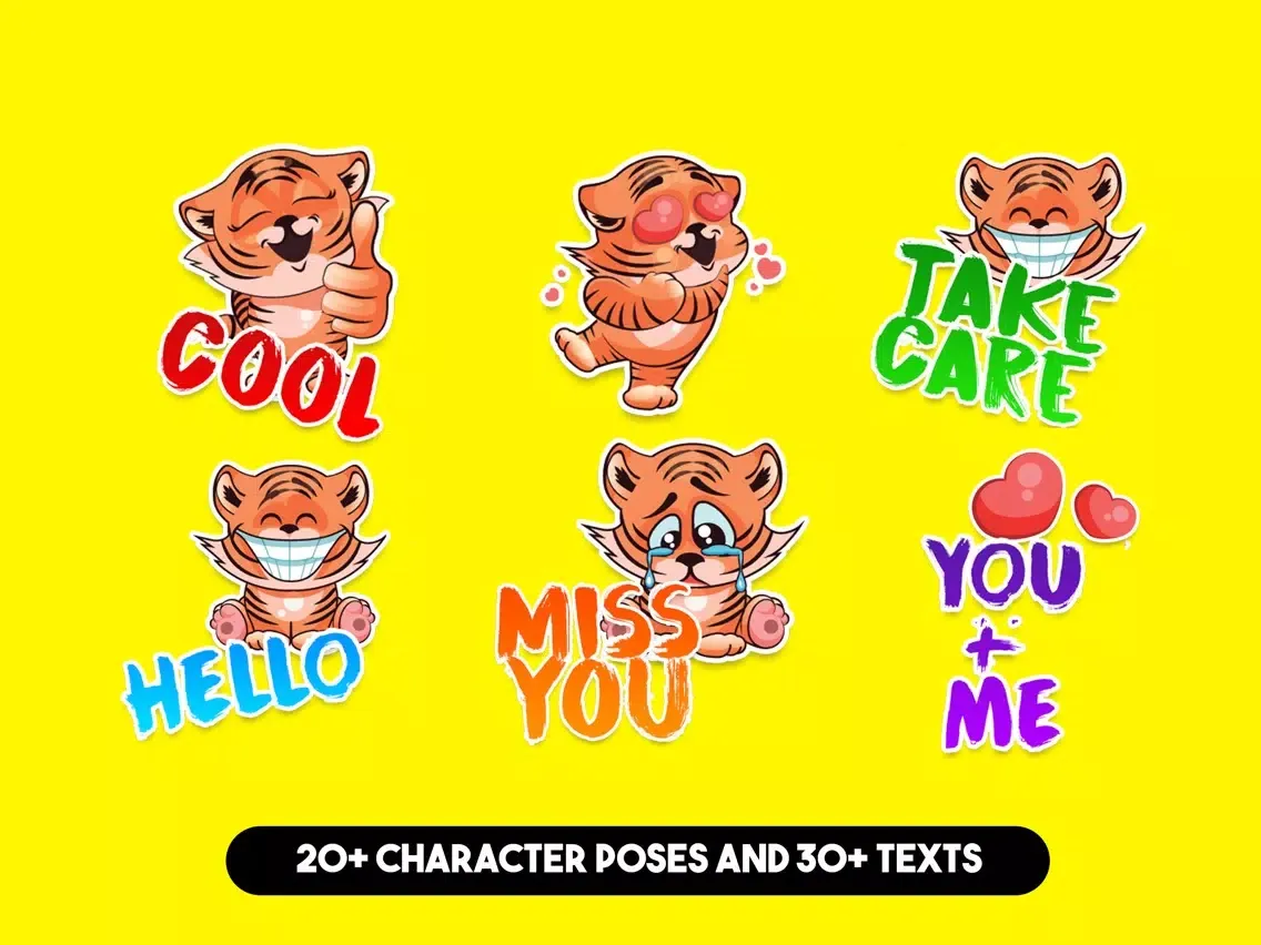 Cute Tiger Sticker Pack! iPad  سکرین شاٹس