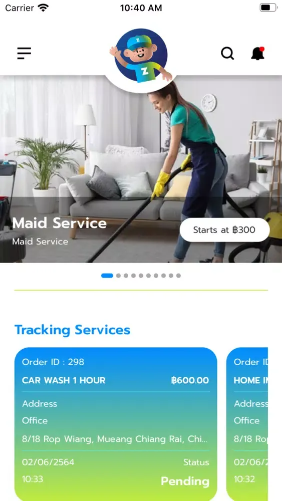 zoop - on demand service app سکرین شاٹس