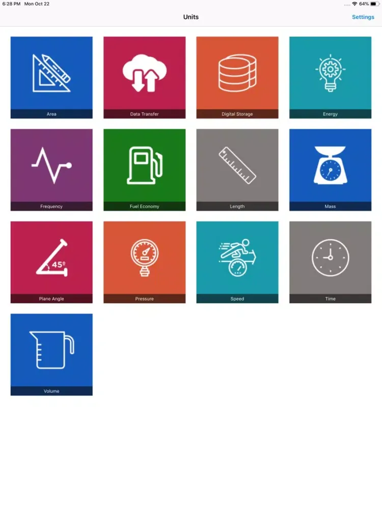 Скриншоты Multi Units Converter iPad 