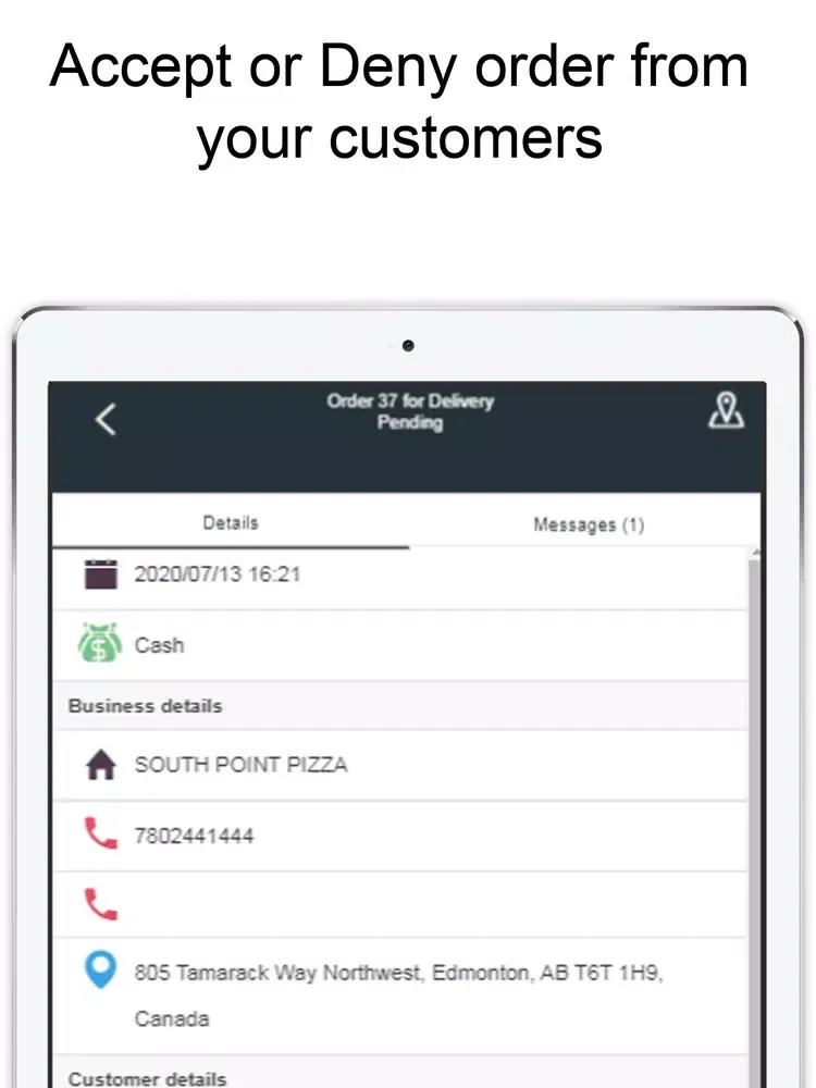 Capturas de tela do South Point Pizza Admin iPad 
