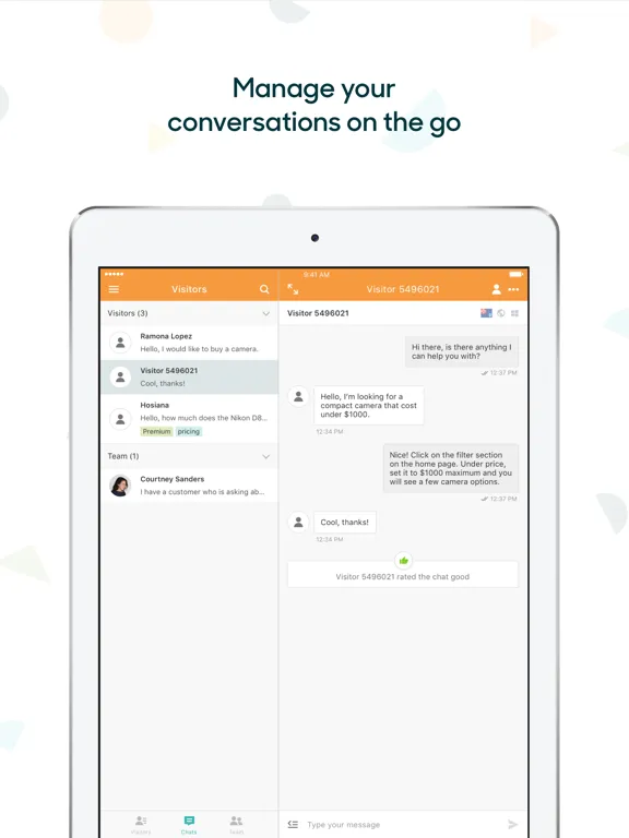 Captures d'écran de Zendesk Chat iPad 