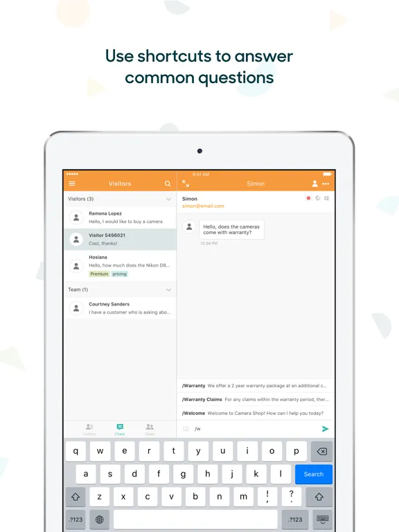Captures d'écran de Zendesk Chat iPad 