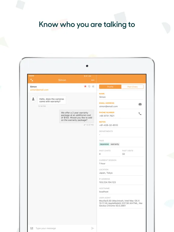 Captures d'écran de Zendesk Chat iPad 
