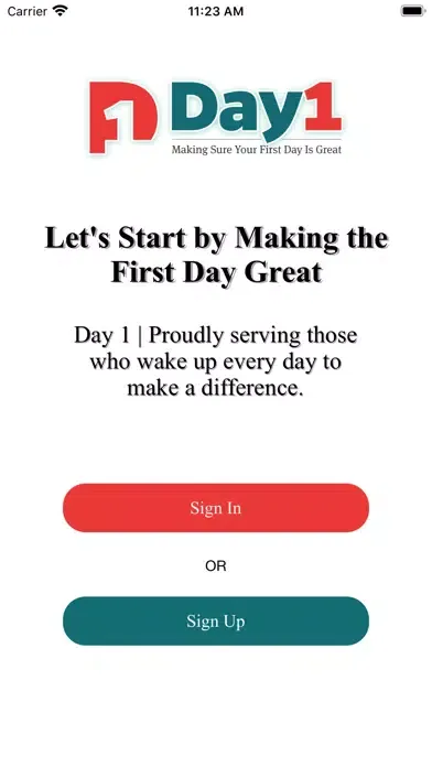 Tangkapan skrin Day1:Make your first day great