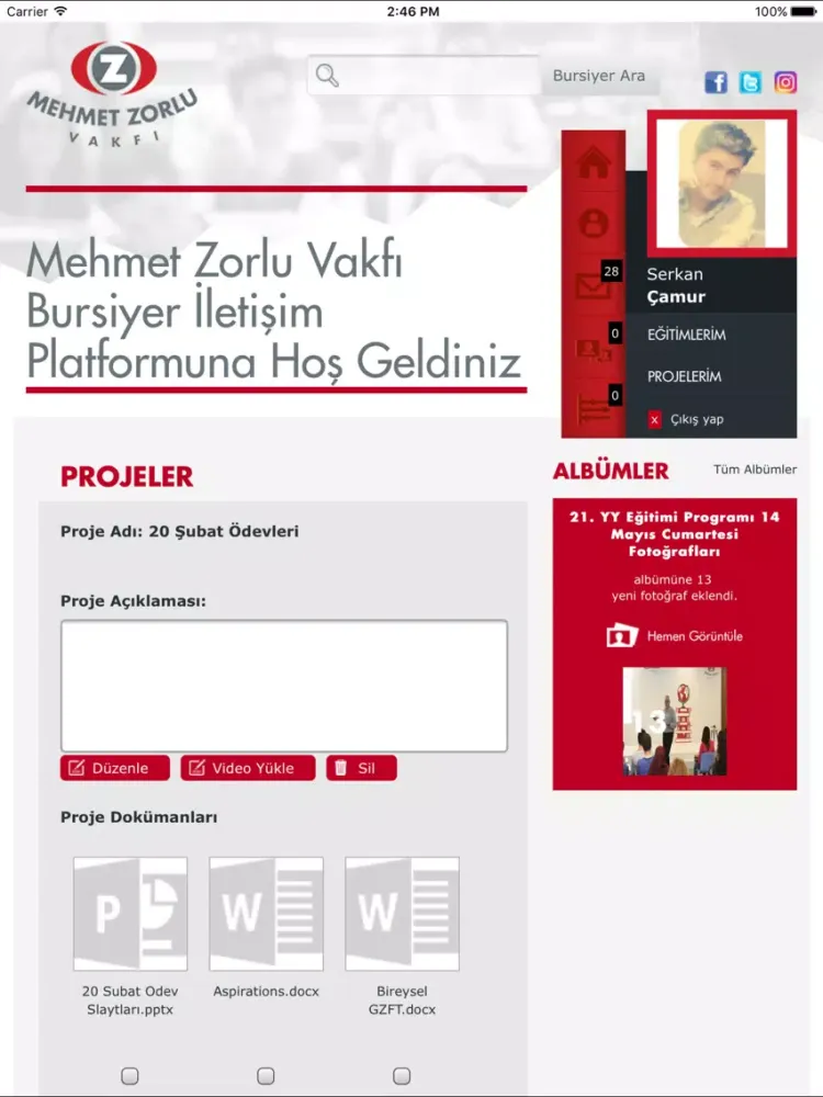 تصاویر MZV Bursiyer Platformu iPad 
