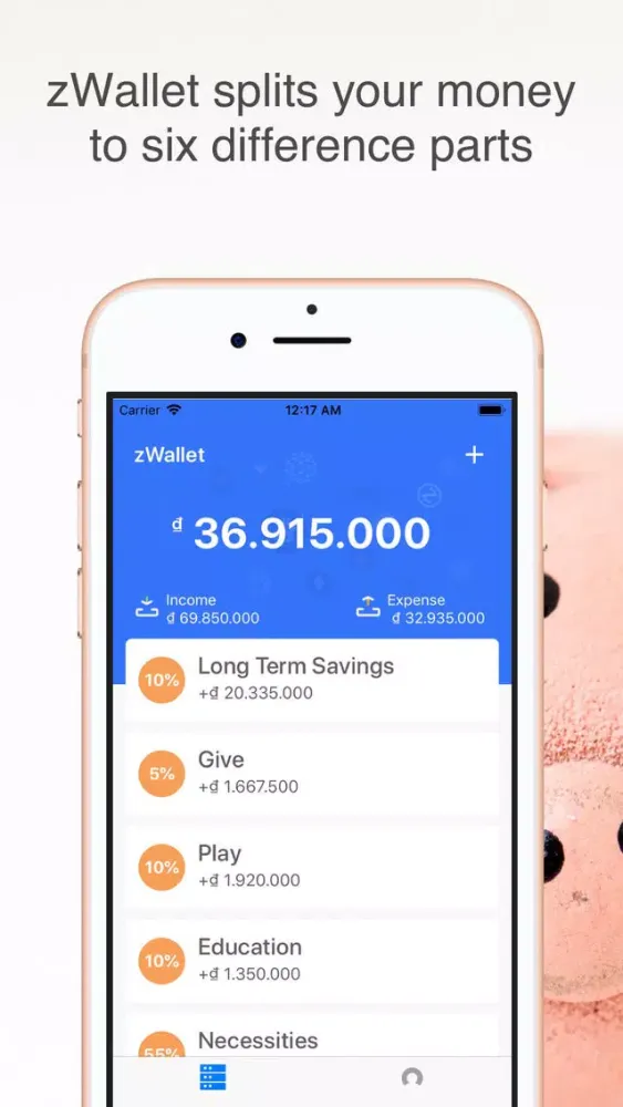 Tangkapan skrin zWallet-JARS money management