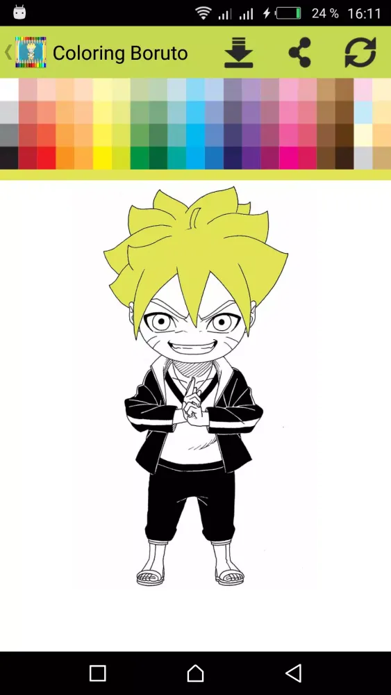 Capturas de tela do Coloring Boruto