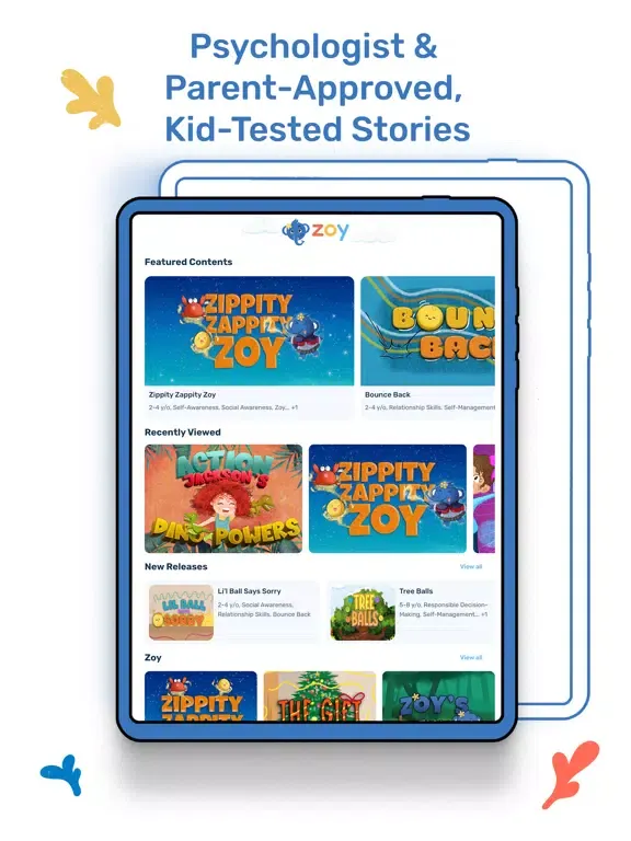 Zoy - Kids & Childrens Stories iPad  Screenshots