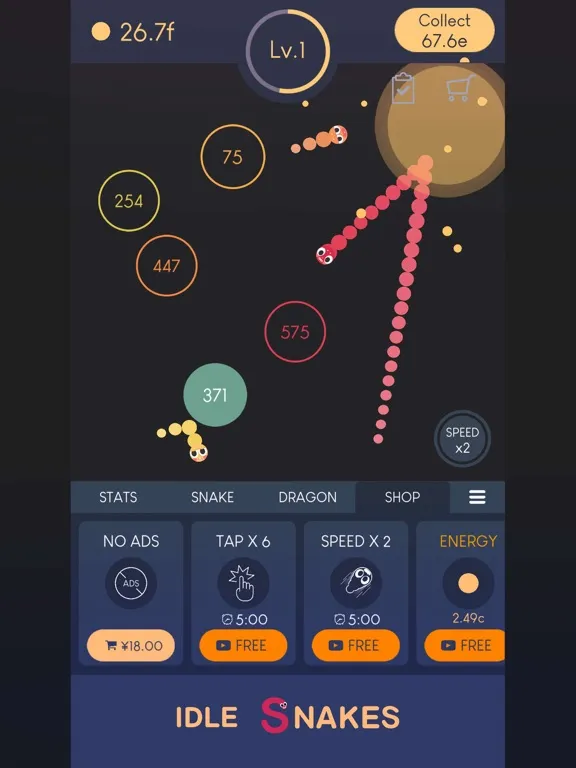 Zrzuty ekranu Idle Snakes-Control Balls iPad 
