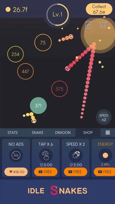Zrzuty ekranu Idle Snakes-Control Balls